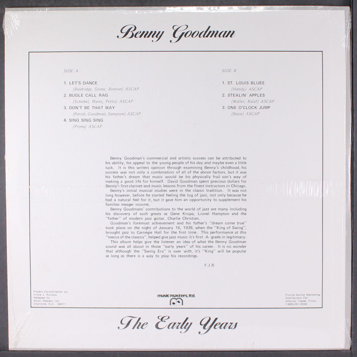 the early years by BENNY GOODMAN