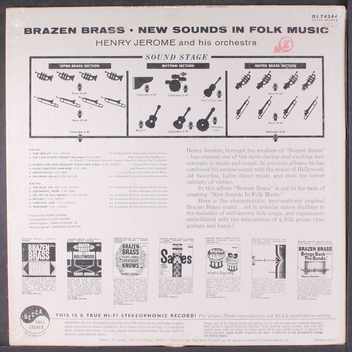 brazen brass new sounds in folk music by HENRY JEROME