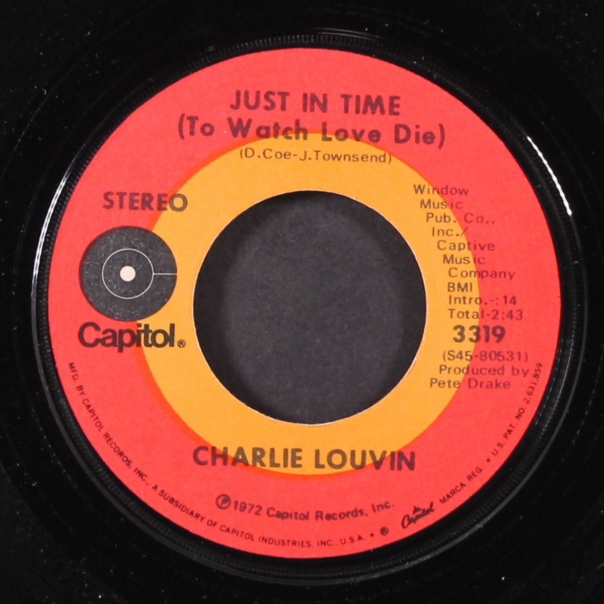 just in time / she just wants to be needed by CHARLIE LOUVIN