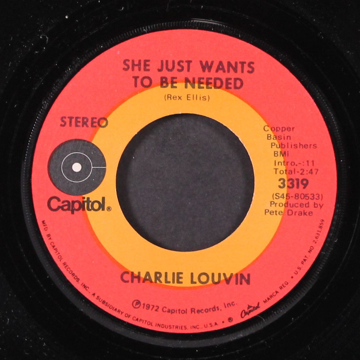 just in time / she just wants to be needed by CHARLIE LOUVIN