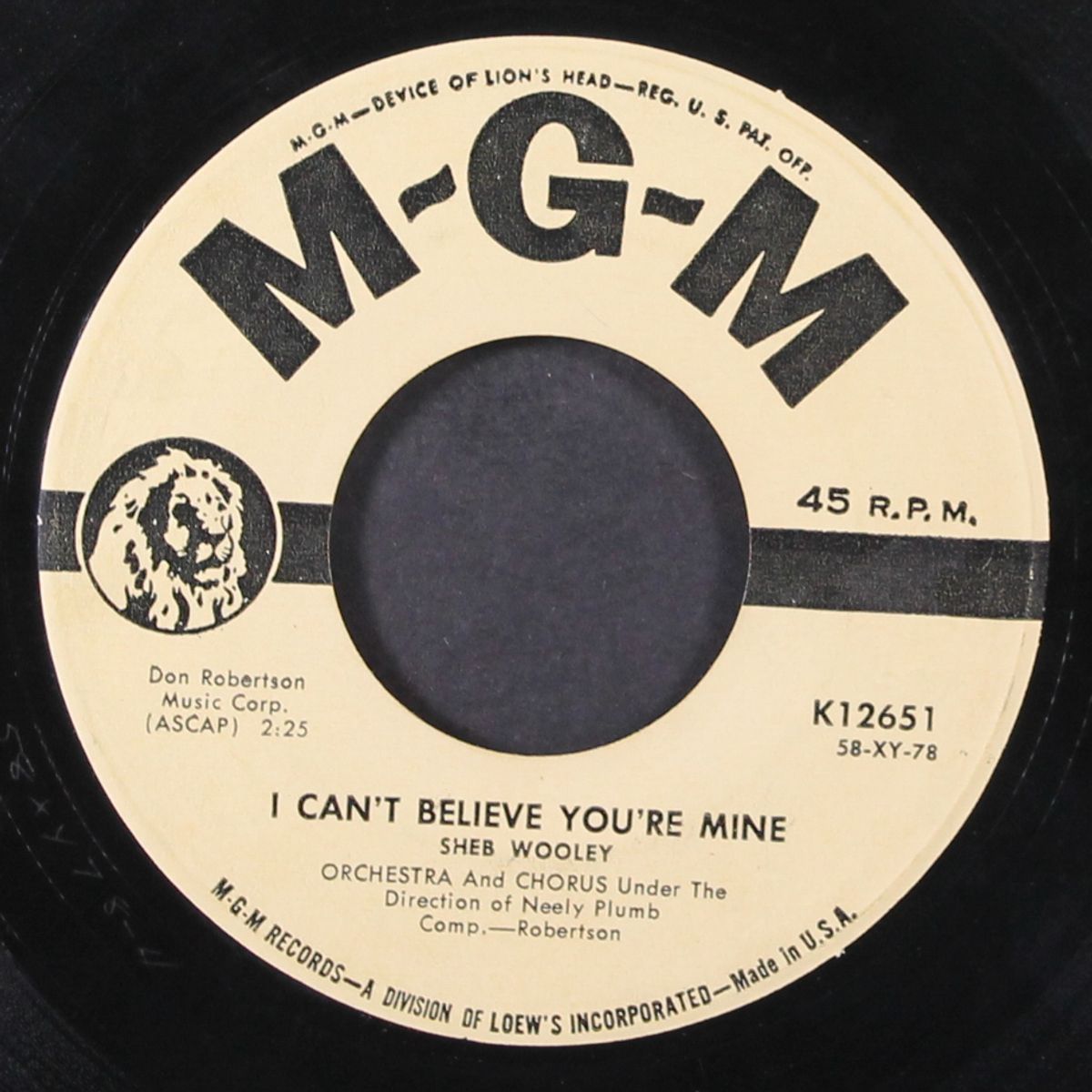 the purple people eater / i can't believe you're mine by SHEB WOOLEY
