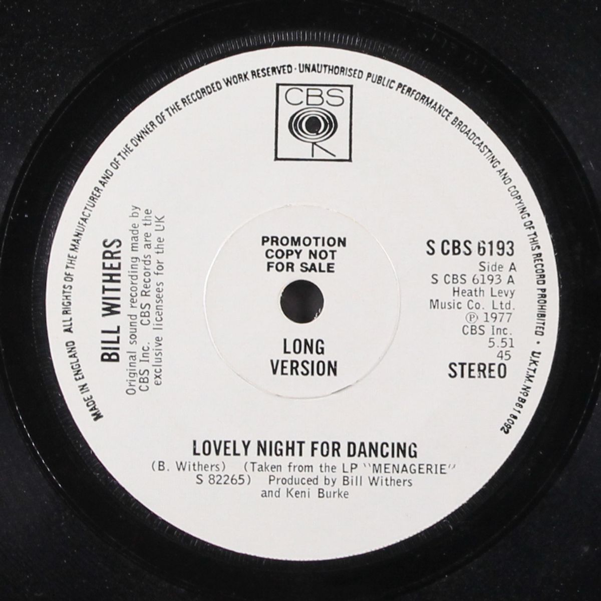 lovely night for dancing by BILL WITHERS