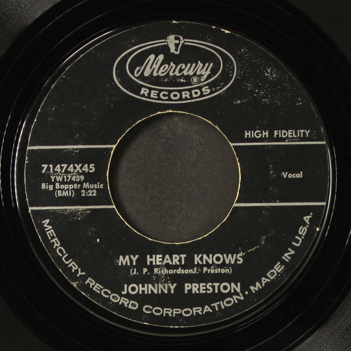 running bear / my heart knows by JOHNNY PRESTON