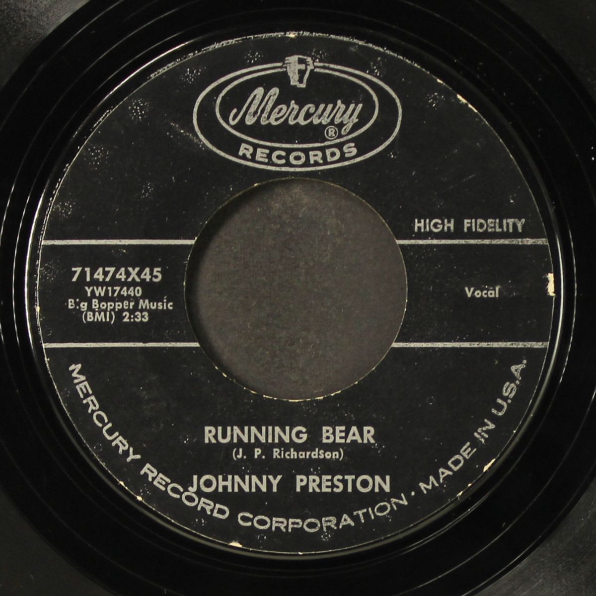 running bear / my heart knows by JOHNNY PRESTON