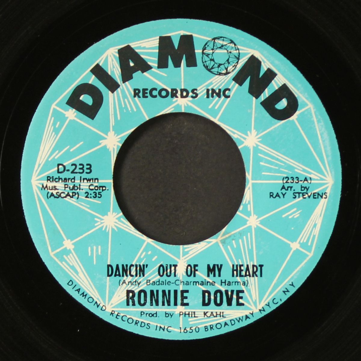 dancin' out of my heart / back from baltimore by RONNIE DOVE