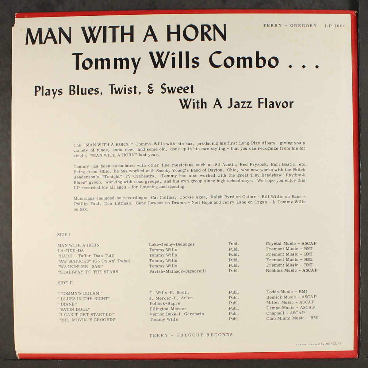 man with a horn, vol. 1 by TOMMY WILLS
