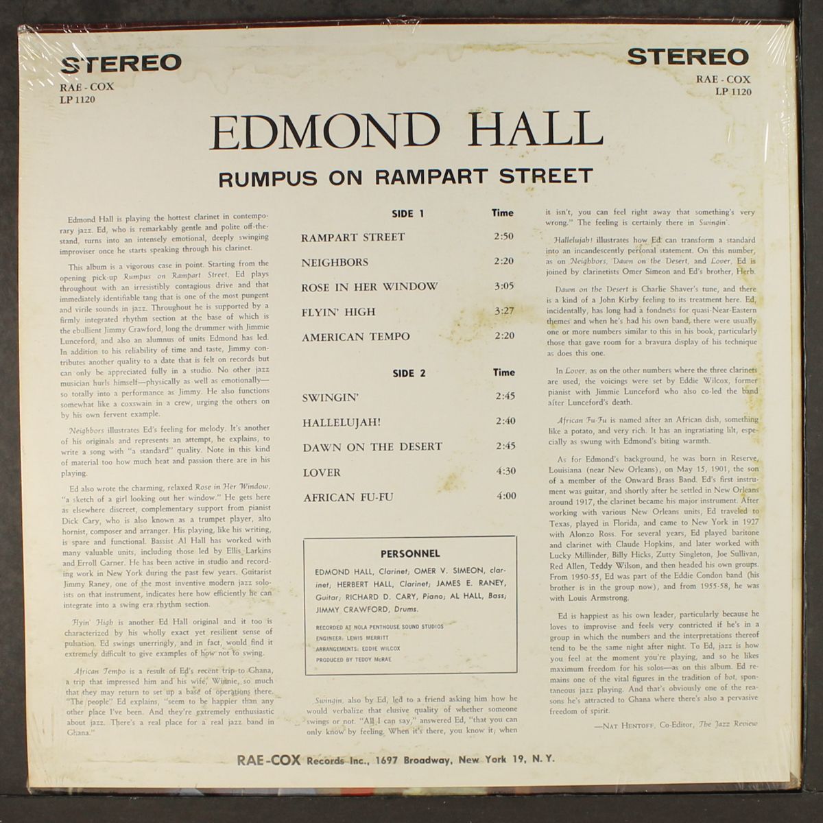 rumpus on rampart street by EDMOND HALL