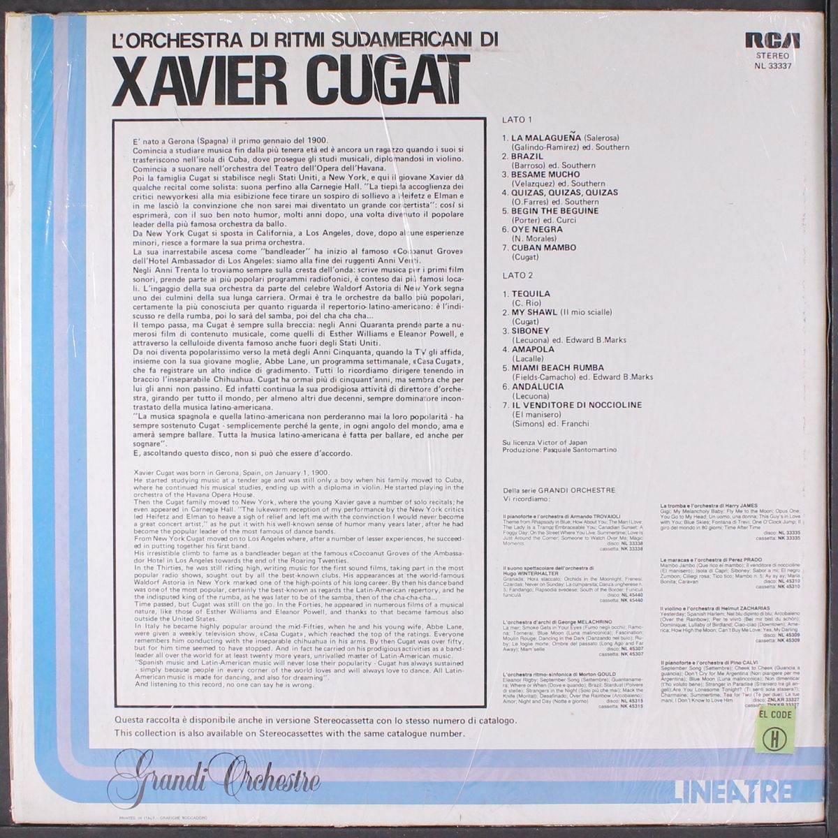 l'orchestra di ritmi sudamericani di by XAVIER CUGAT
