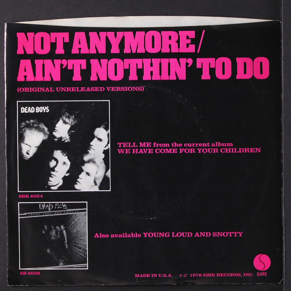 tell me / not anymore by DEAD BOYS