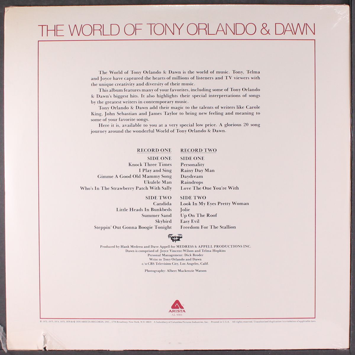 the world of tony orlando & dawn by TONY ORLANDO & DAWN