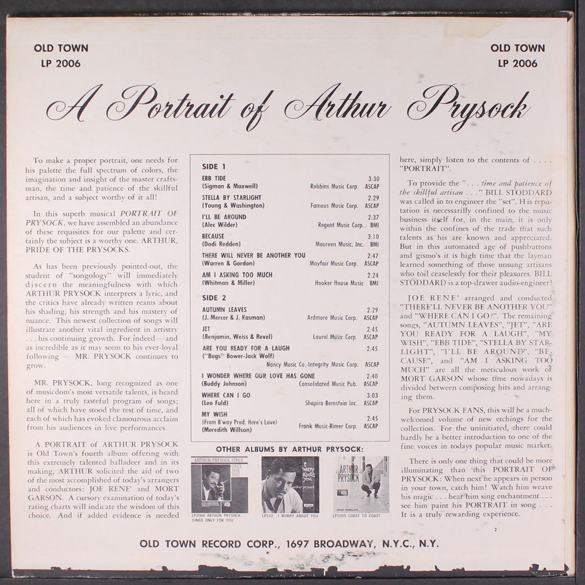a portrait of by ARTHUR PRYSOCK