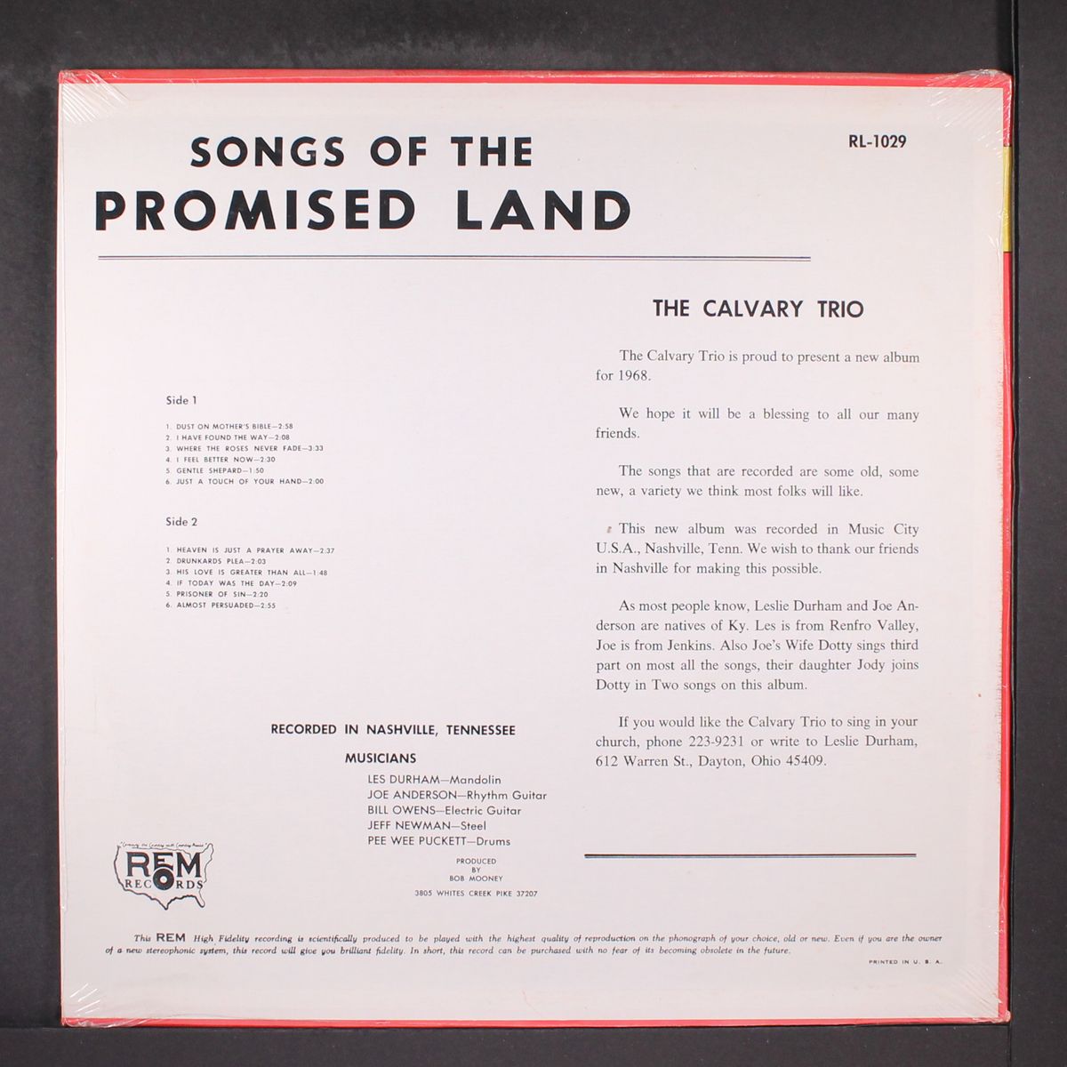 songs of the promised land by CALVARY TRIO
