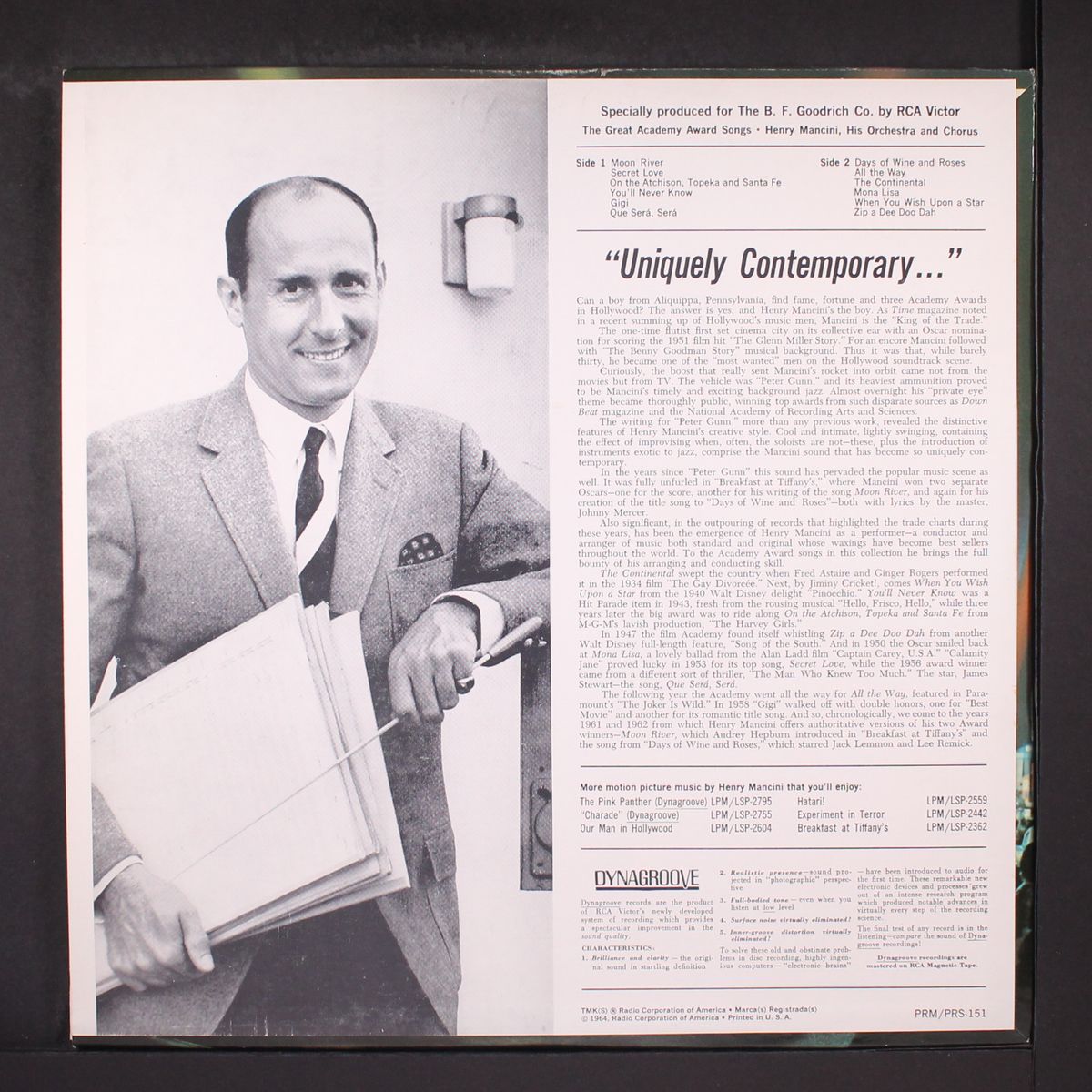academy award songs by HENRY MANCINI