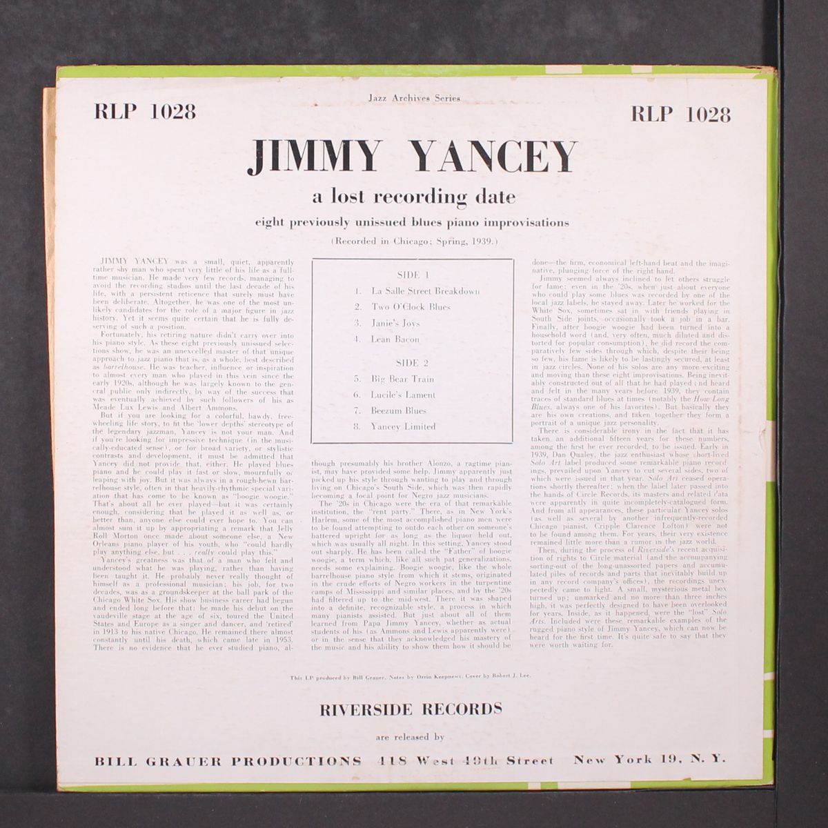 a lost recording date by JIMMY YANCEY