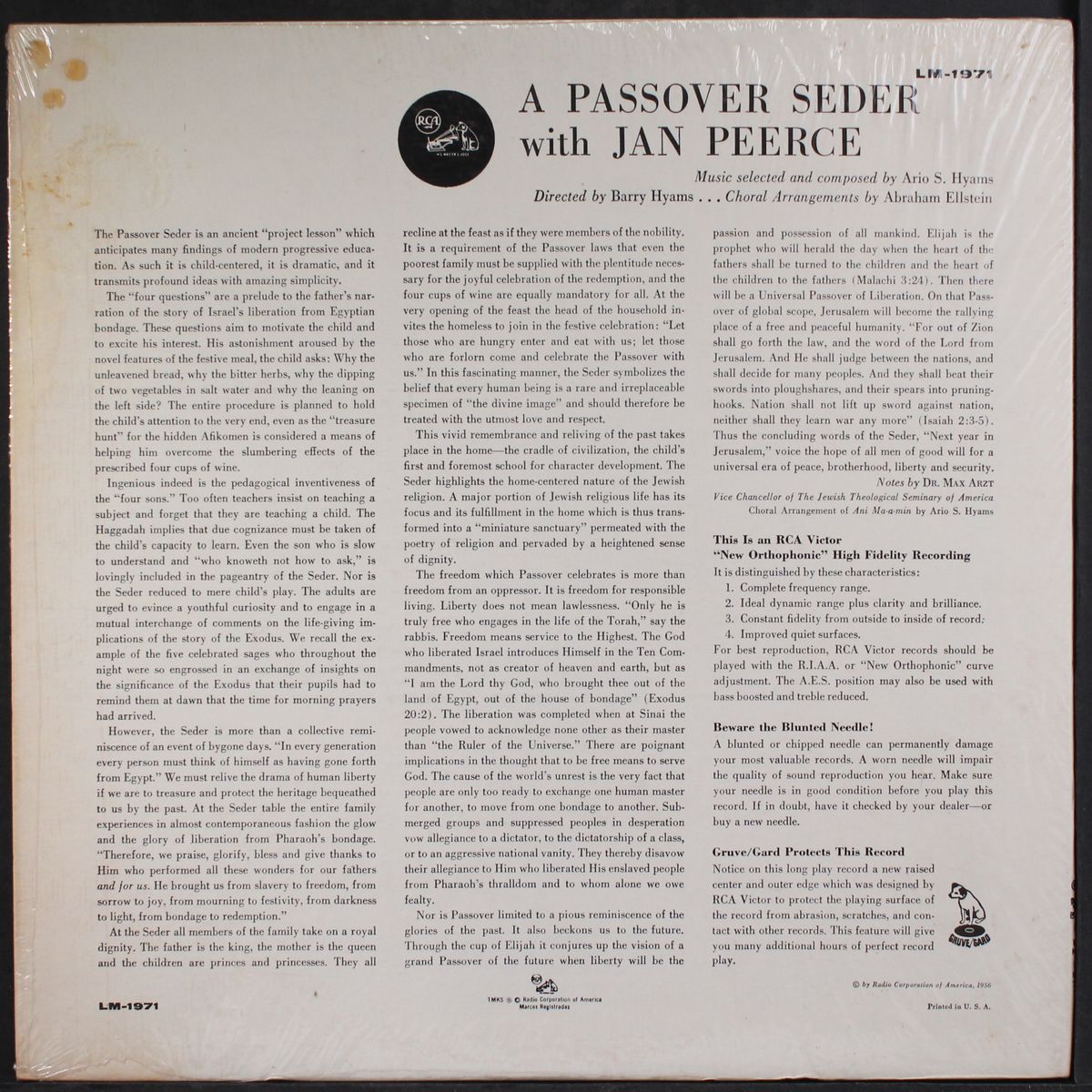 a passover seder with by JAN PEERCE
