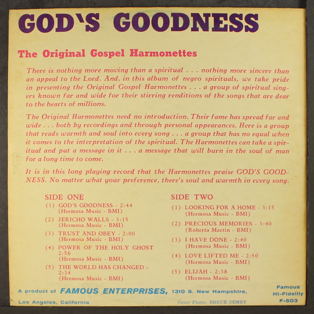 god's goodness by ORIGINAL GOSPEL HARMONETTES