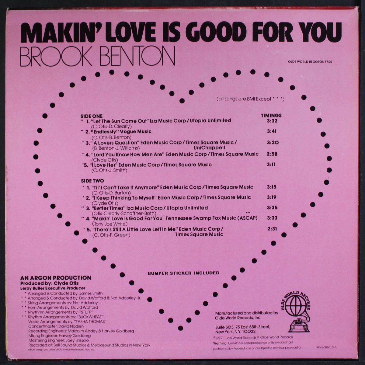 makin' love is good for you by BROOK BENTON