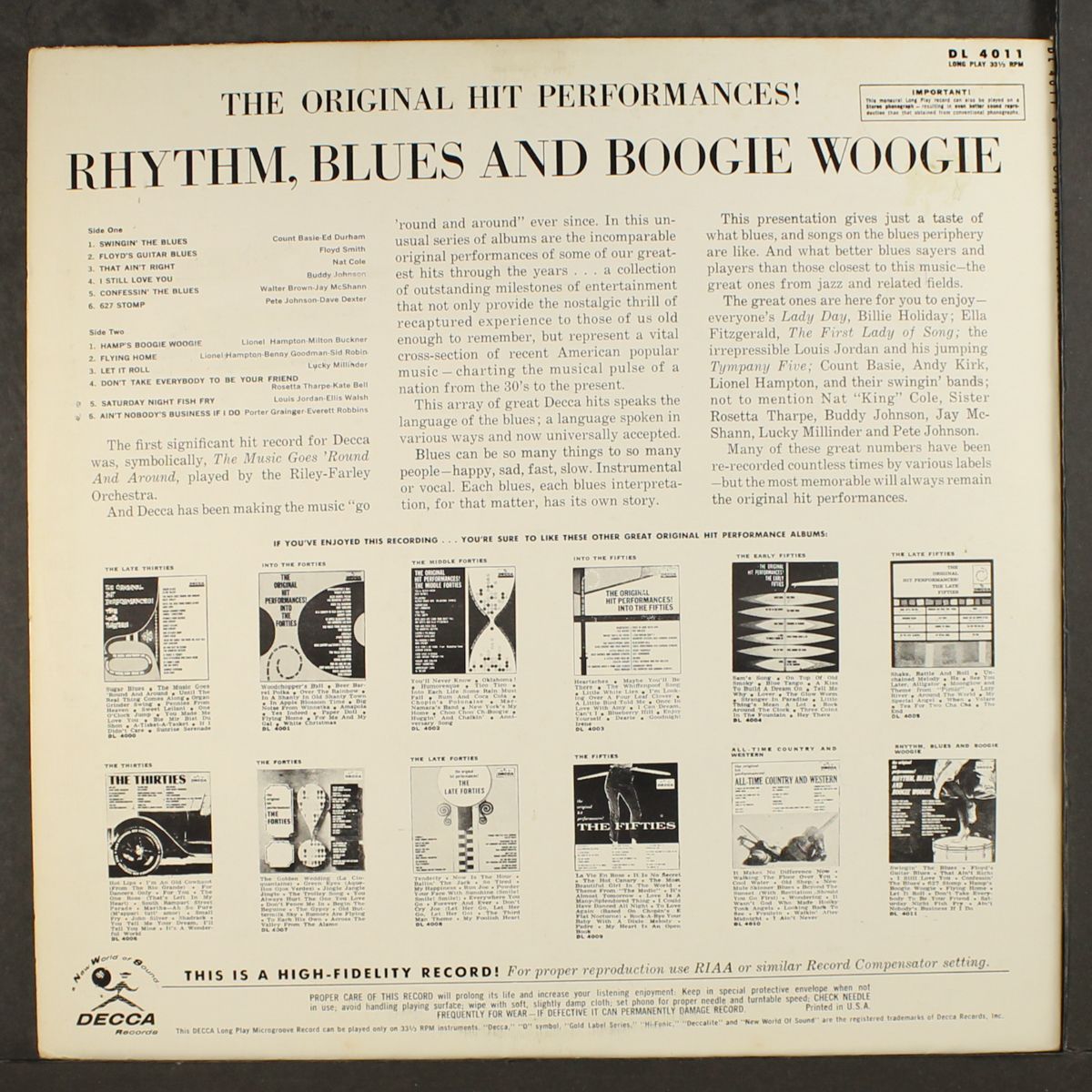 rhythm, blues and boogie woogie by VARIOUS