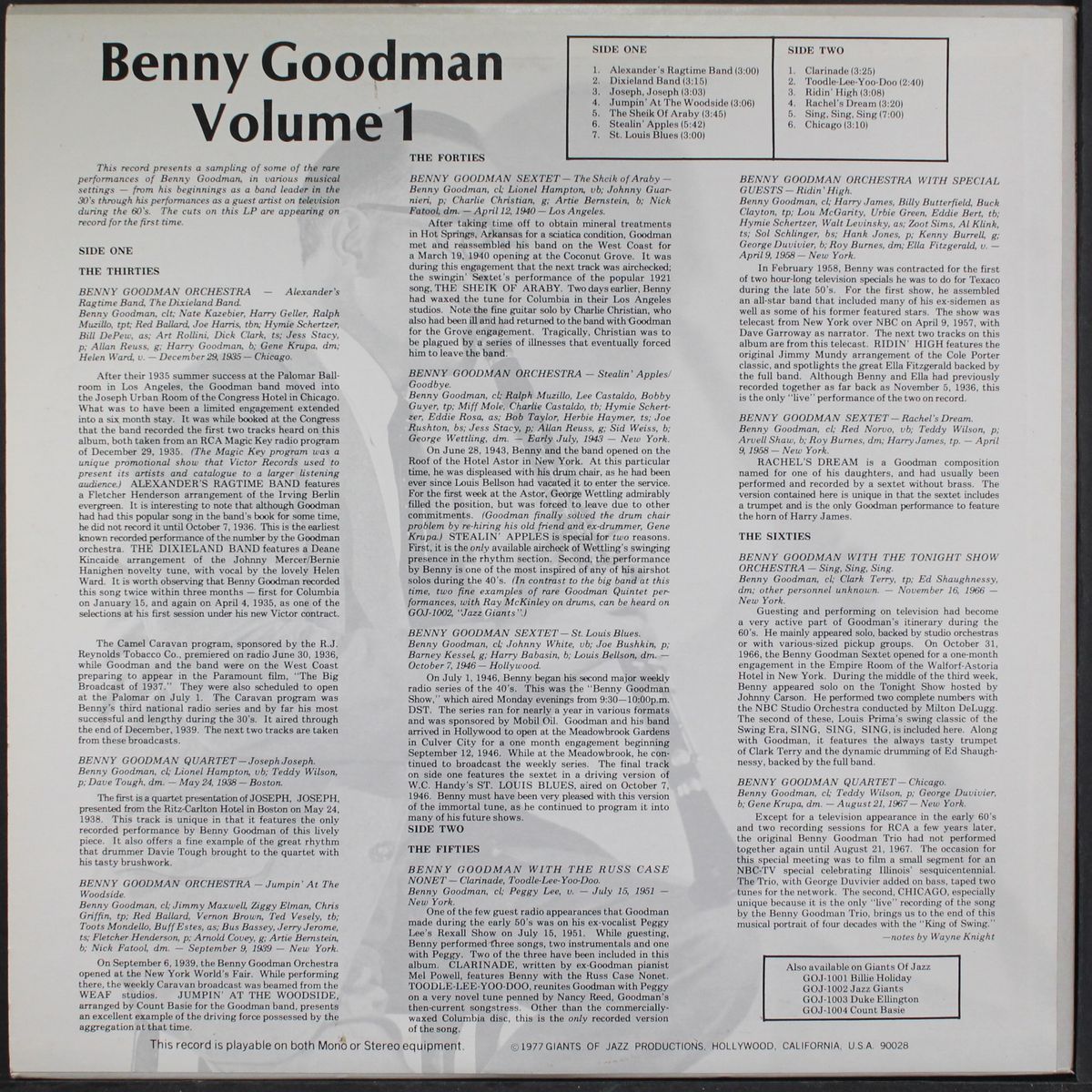 swingin' through the years by BENNY GOODMAN