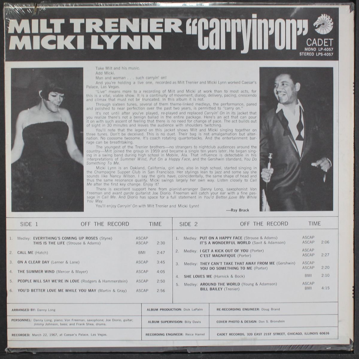 carryin' on by MILT TRENIER/MICKI LYNN