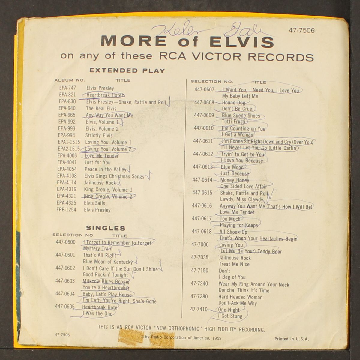 i need your love tonight / a fool such as i by ELVIS PRESLEY