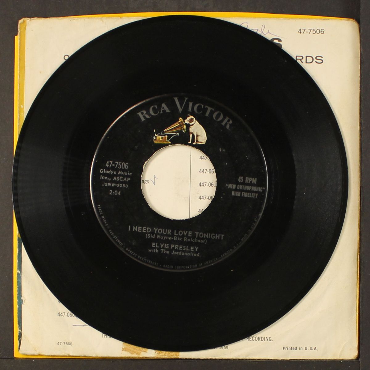 i need your love tonight / a fool such as i by ELVIS PRESLEY