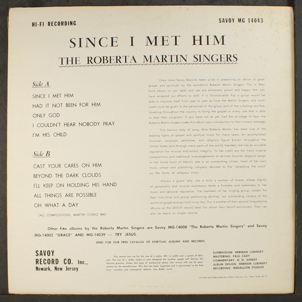 since i met him by ROBERTA MARTIN SINGERS