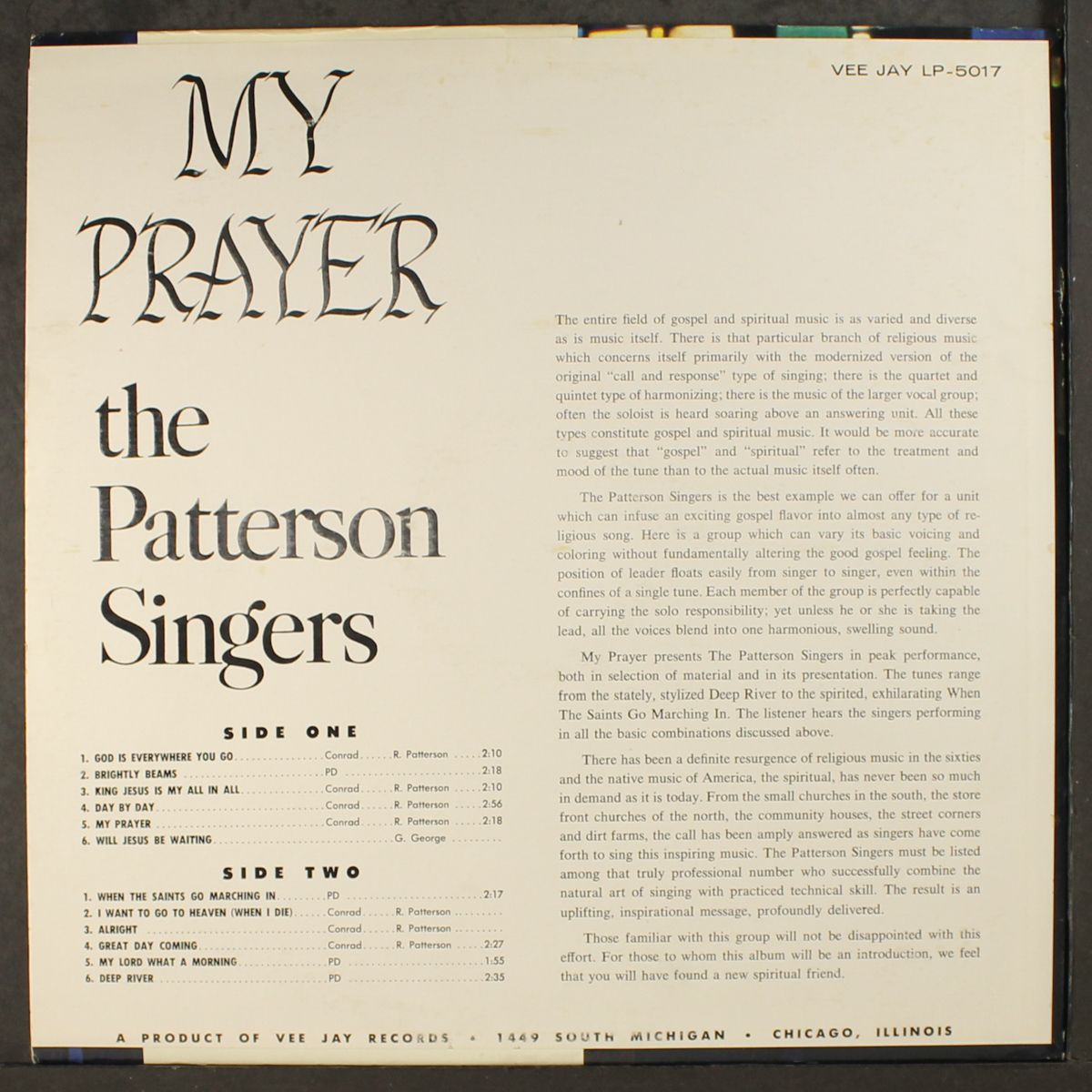 my prayer by PATTERSON SINGERS