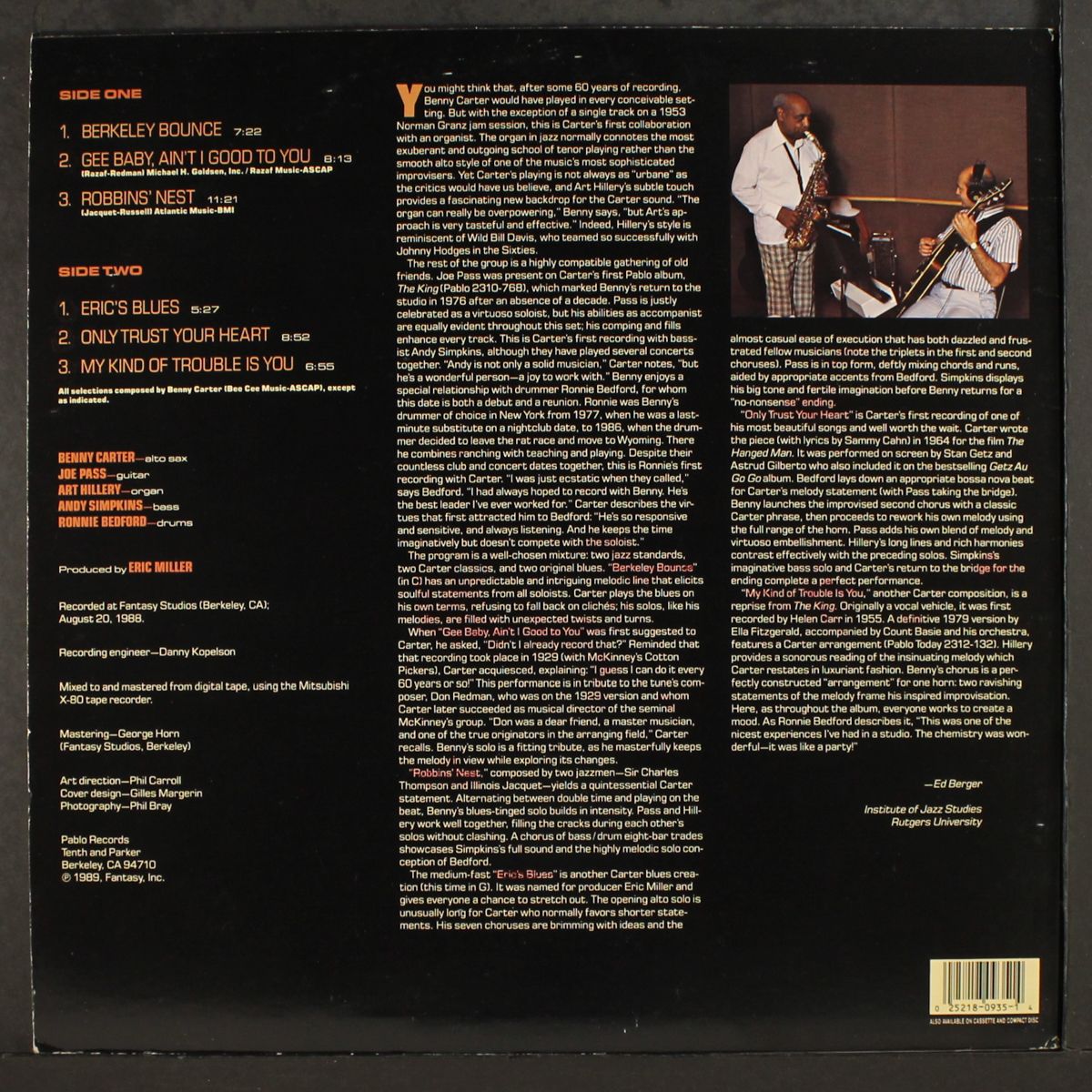 my kind of trouble by BENNY CARTER