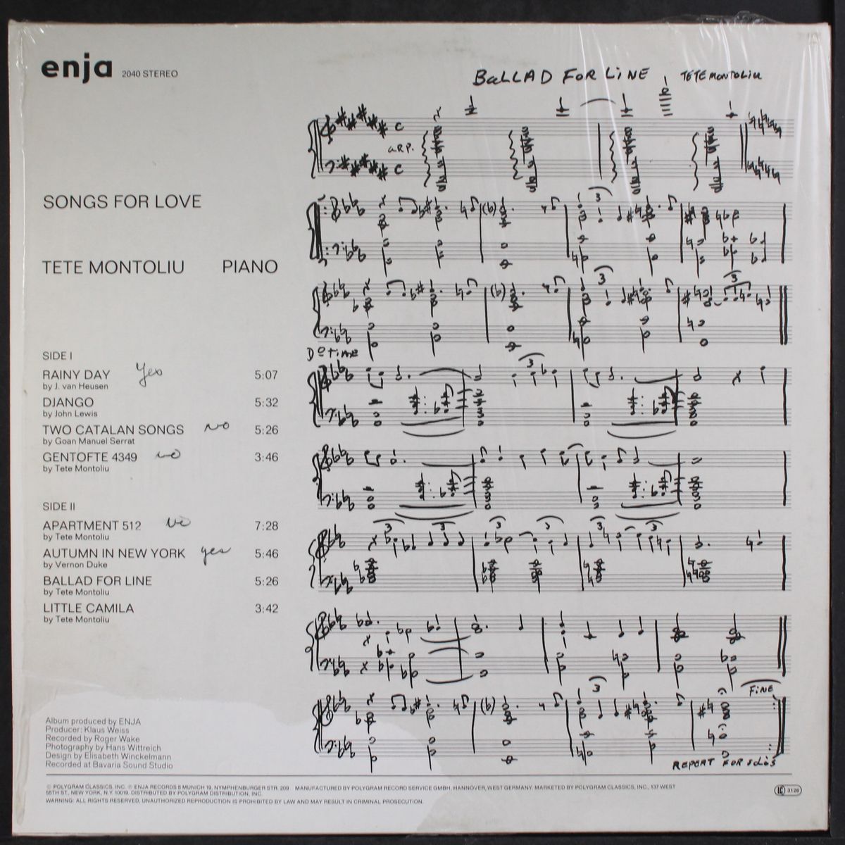 songs for love by TETE MONTOLIU