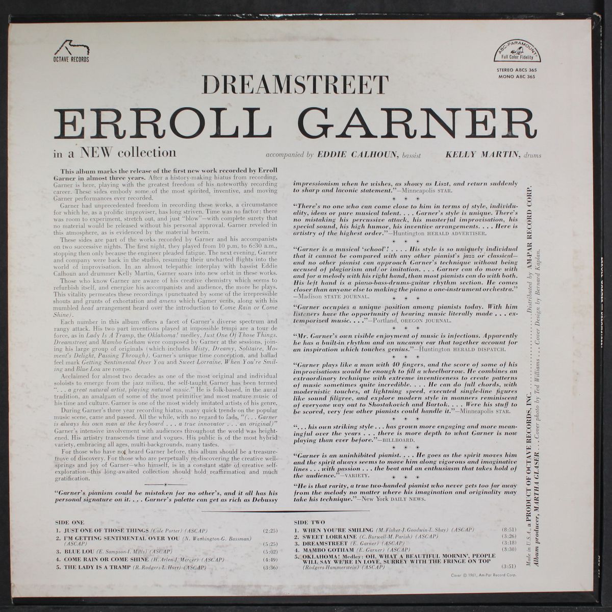 dreamstreet by ERROLL GARNER