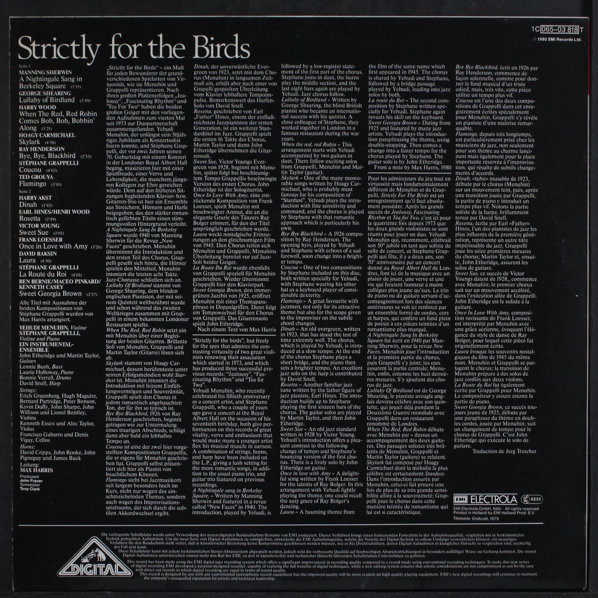 strictly for the birds by YEHUDI MENUHIN & STEPHANE GRAPPELLI