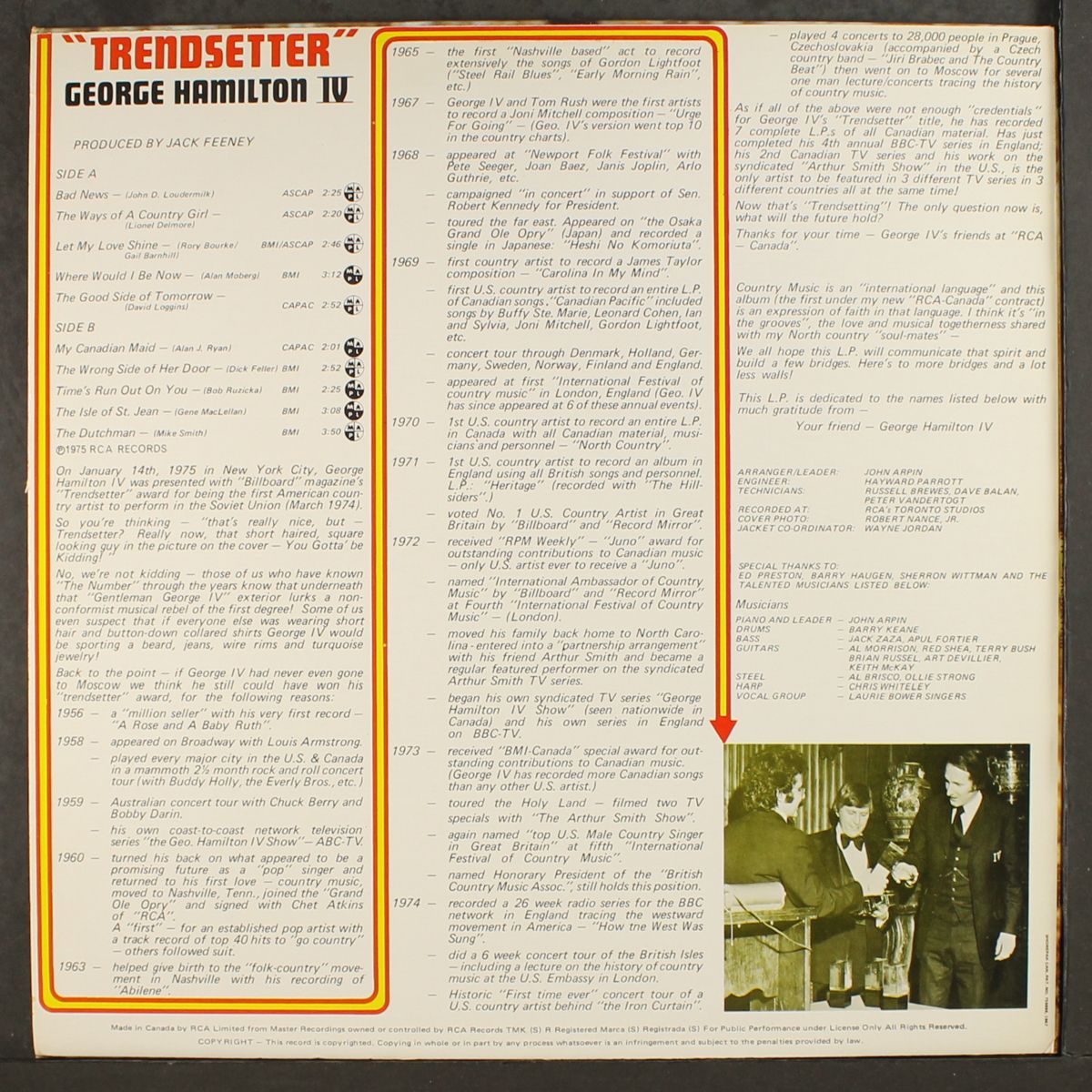 trendsetter by GEORGE HAMILTON IV