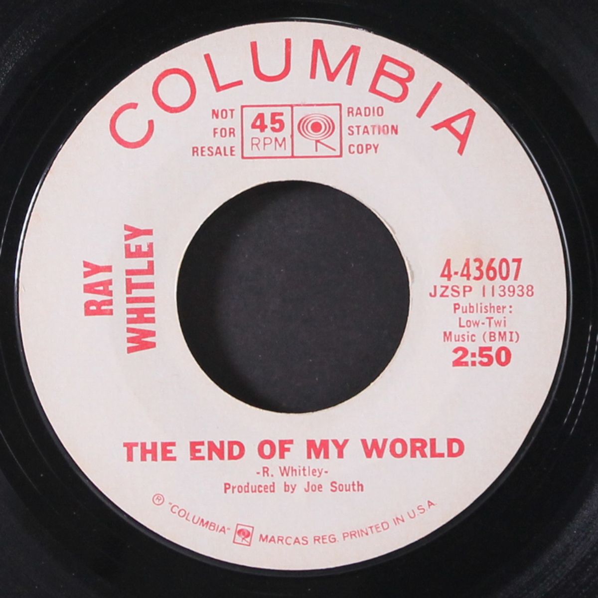 the end of my world / just a boy in love by RAY WHITLEY