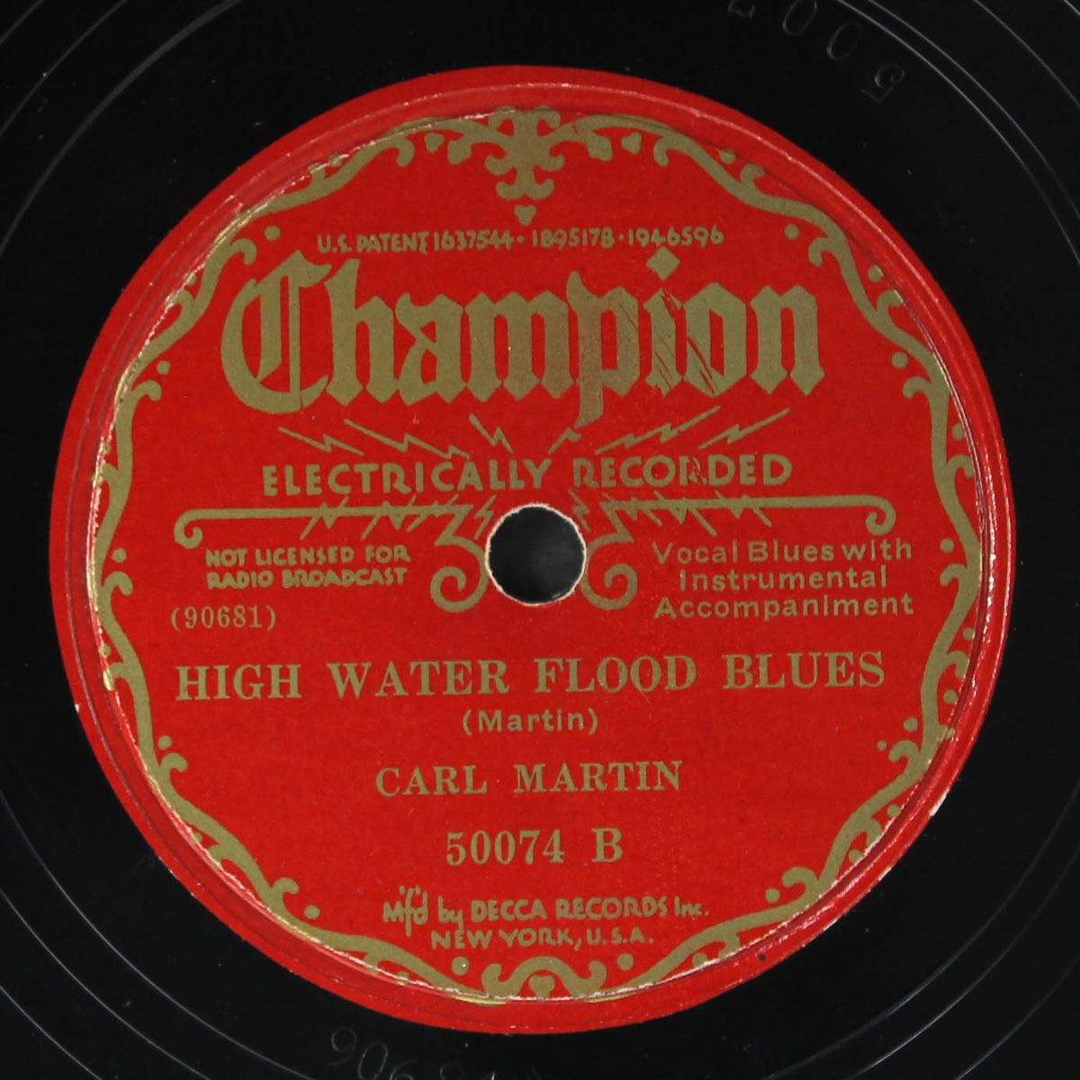 high water flood blues / i'm gonna have my fun by CARL MARTIN