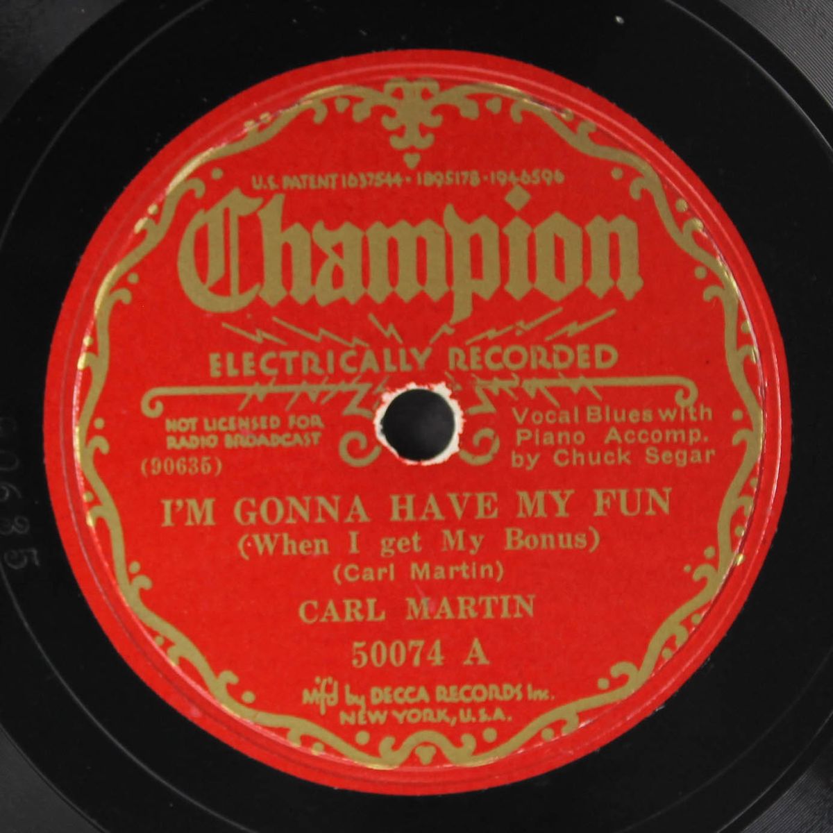 high water flood blues / i'm gonna have my fun by CARL MARTIN