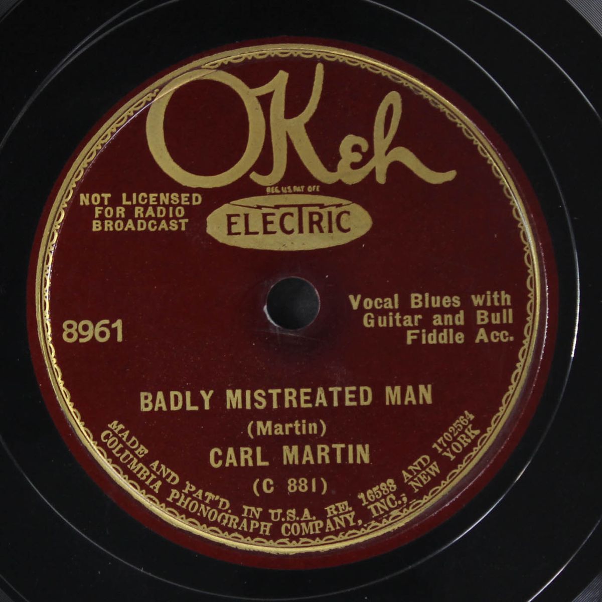 badly mistreated man / farewell to you, baby by CARL MARTIN