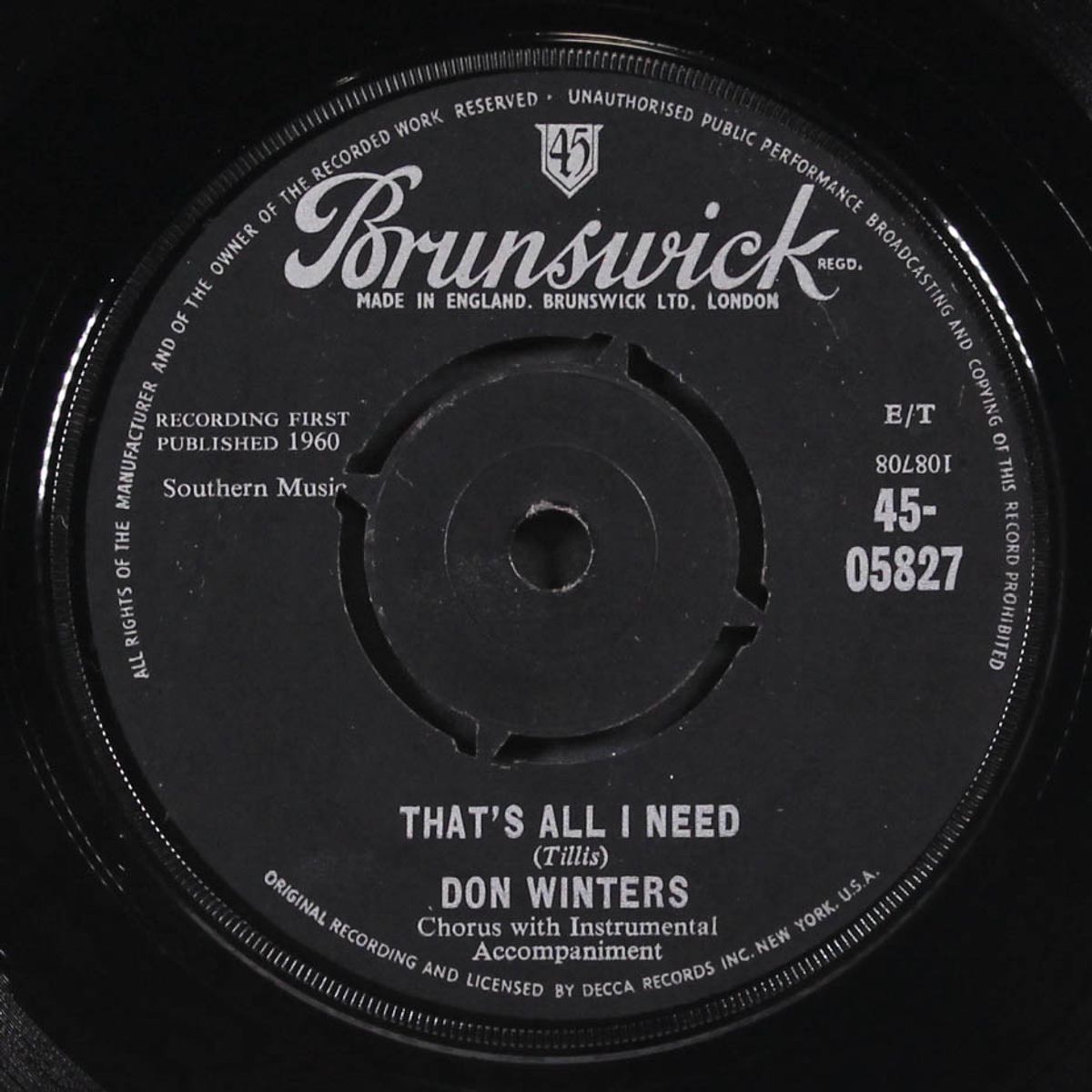 someday baby / that's all i need by DON WINTERS