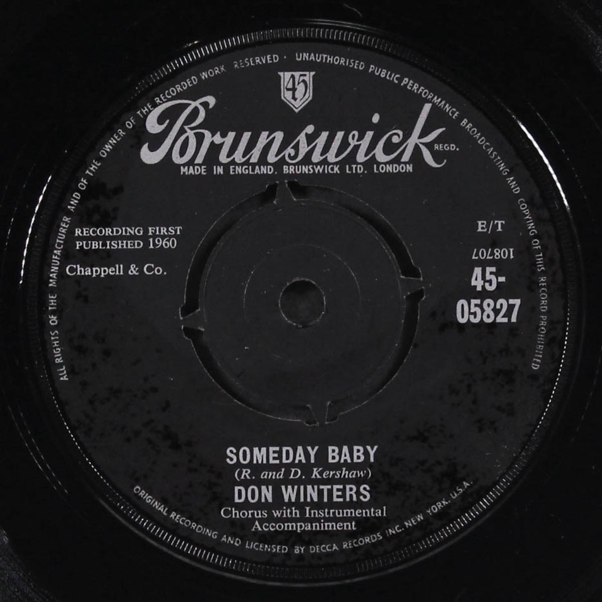 someday baby / that's all i need by DON WINTERS