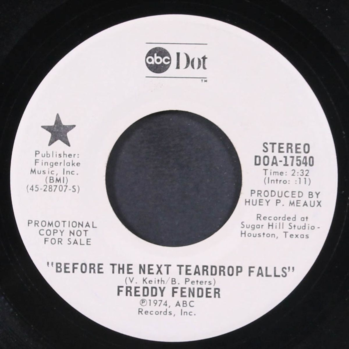 before the next teardrop falls by FREDDY FENDER