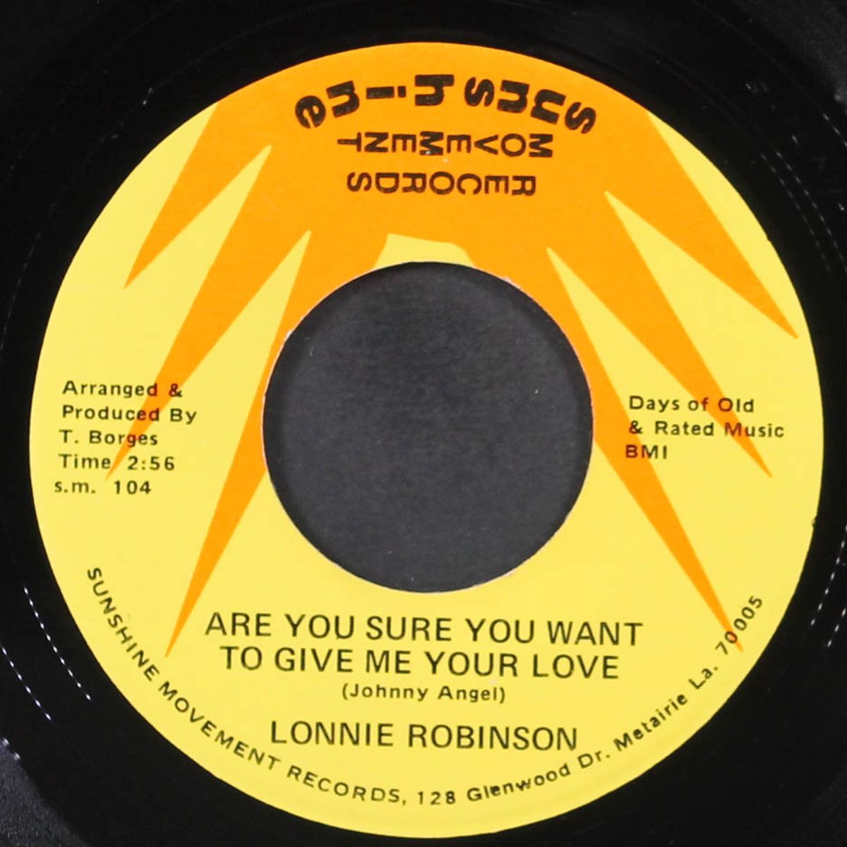 sunshine baby / are you sure you want to give me your love by LONNIE ROBINSON