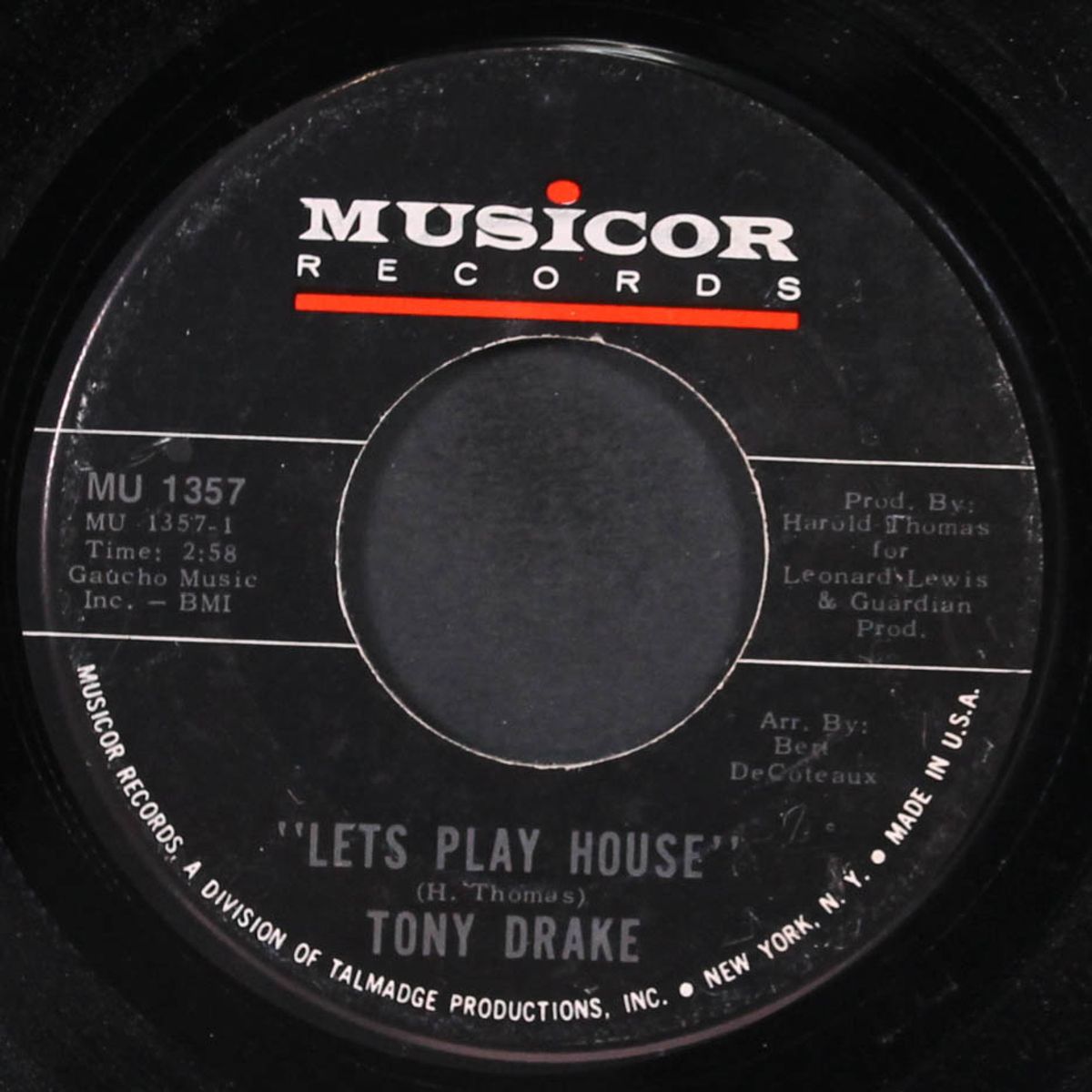 let's play house / she's gone by TONY DRAKE
