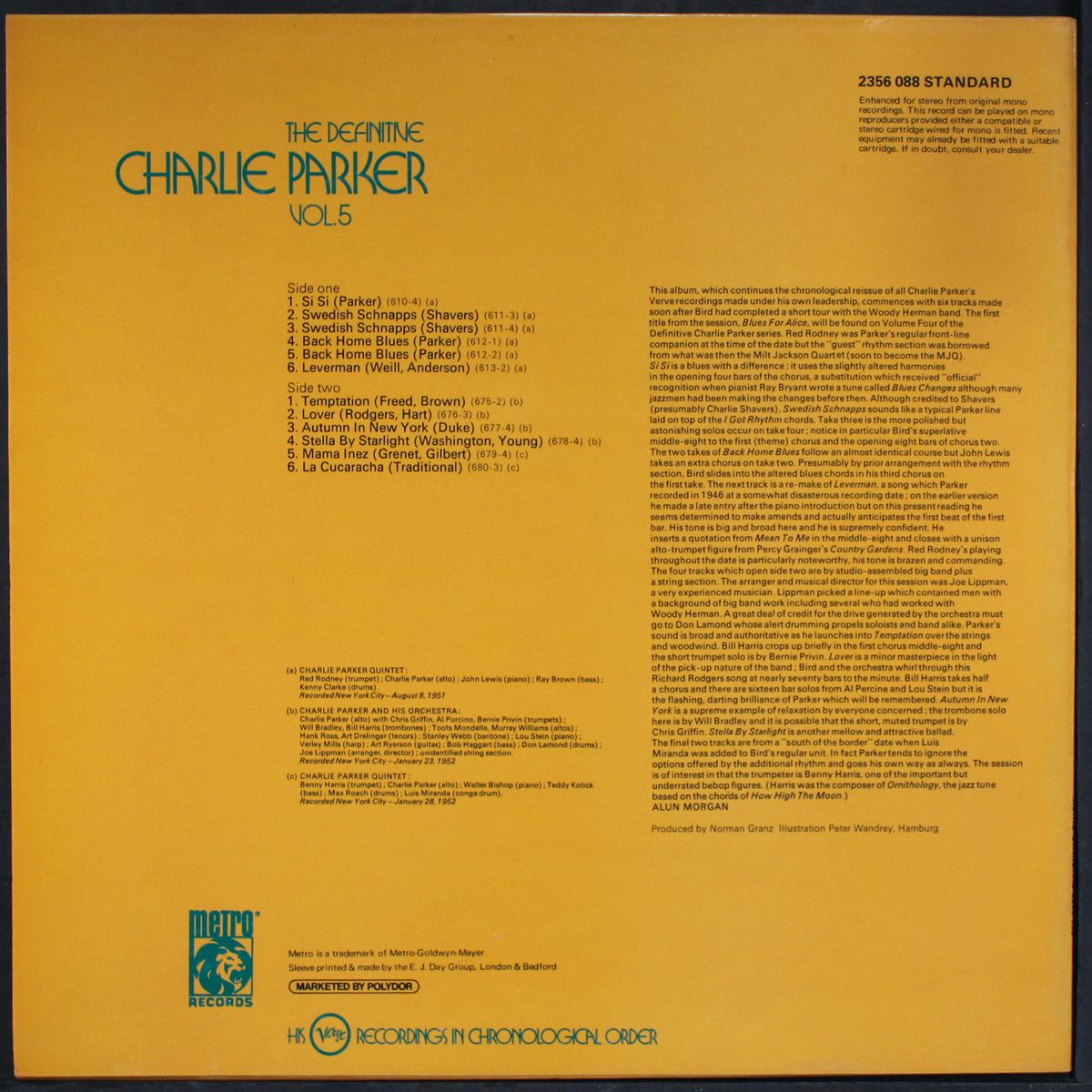 the definitive, vol. 5 by CHARLIE PARKER