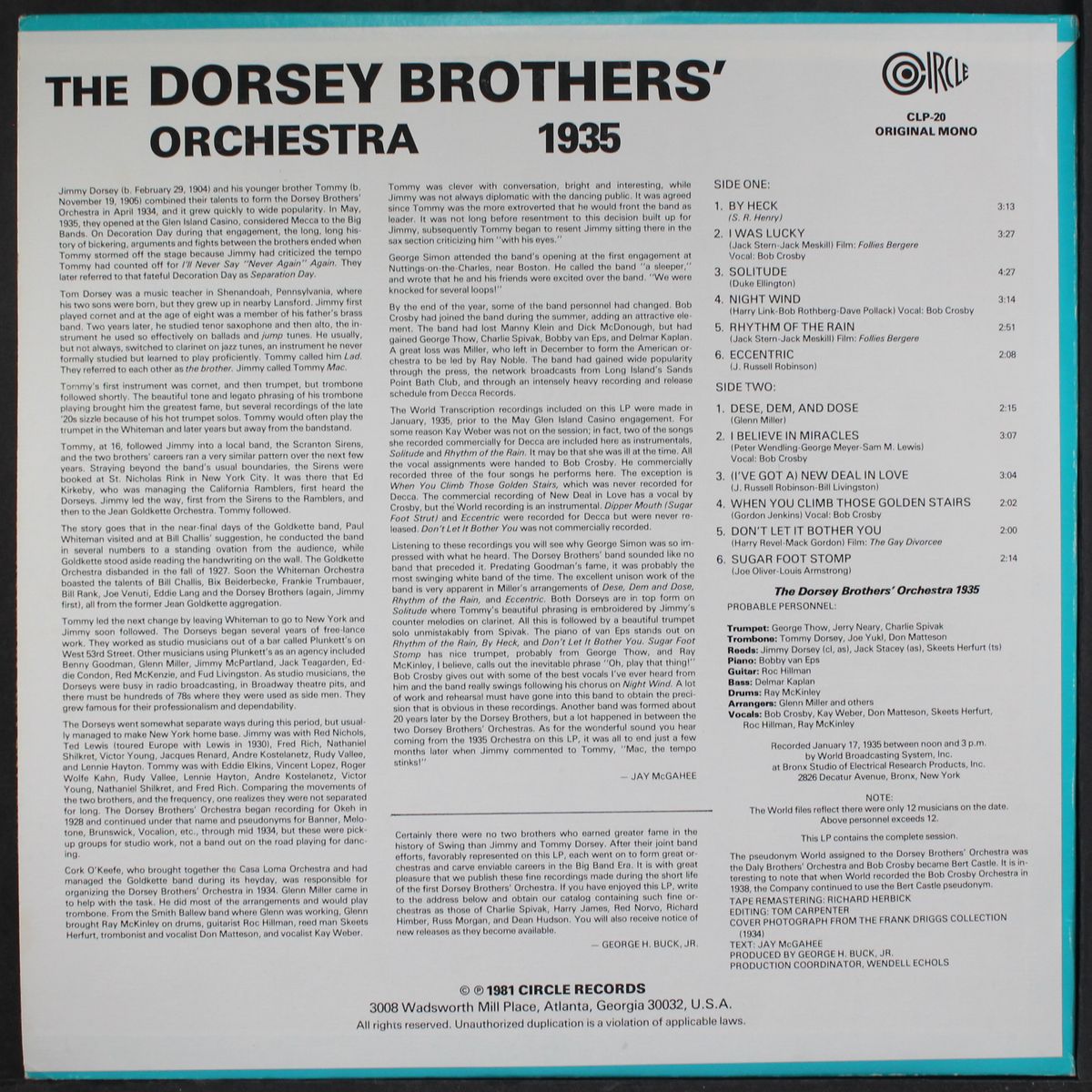 1935 by DORSEY BROTHERS