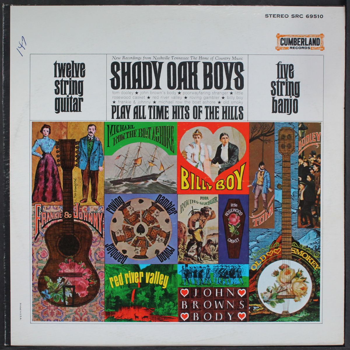 12 string guitar and 5 string banjo play all time hits of the hills by SHADY OAK BOYS