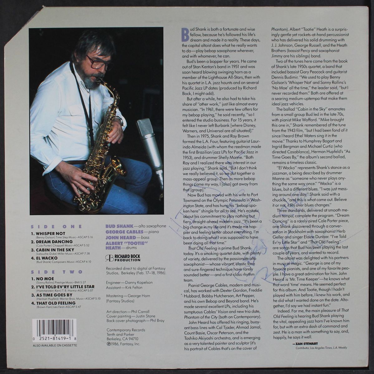 that old feeling by BUD SHANK