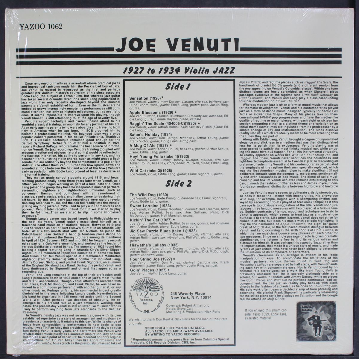 violin jazz 1927-1934 by JOE VENUTI