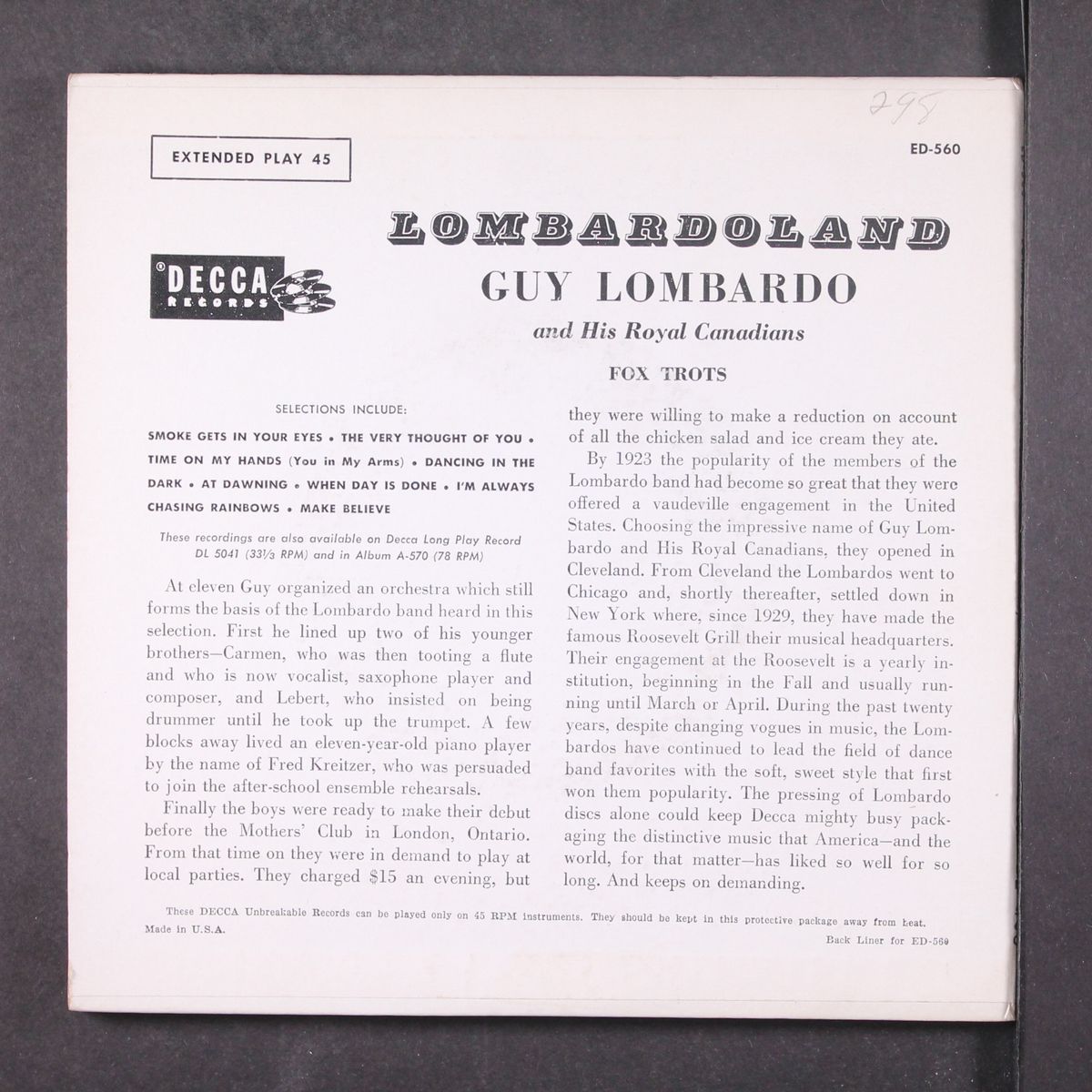 lombardoland by GUY LOMBARDO
