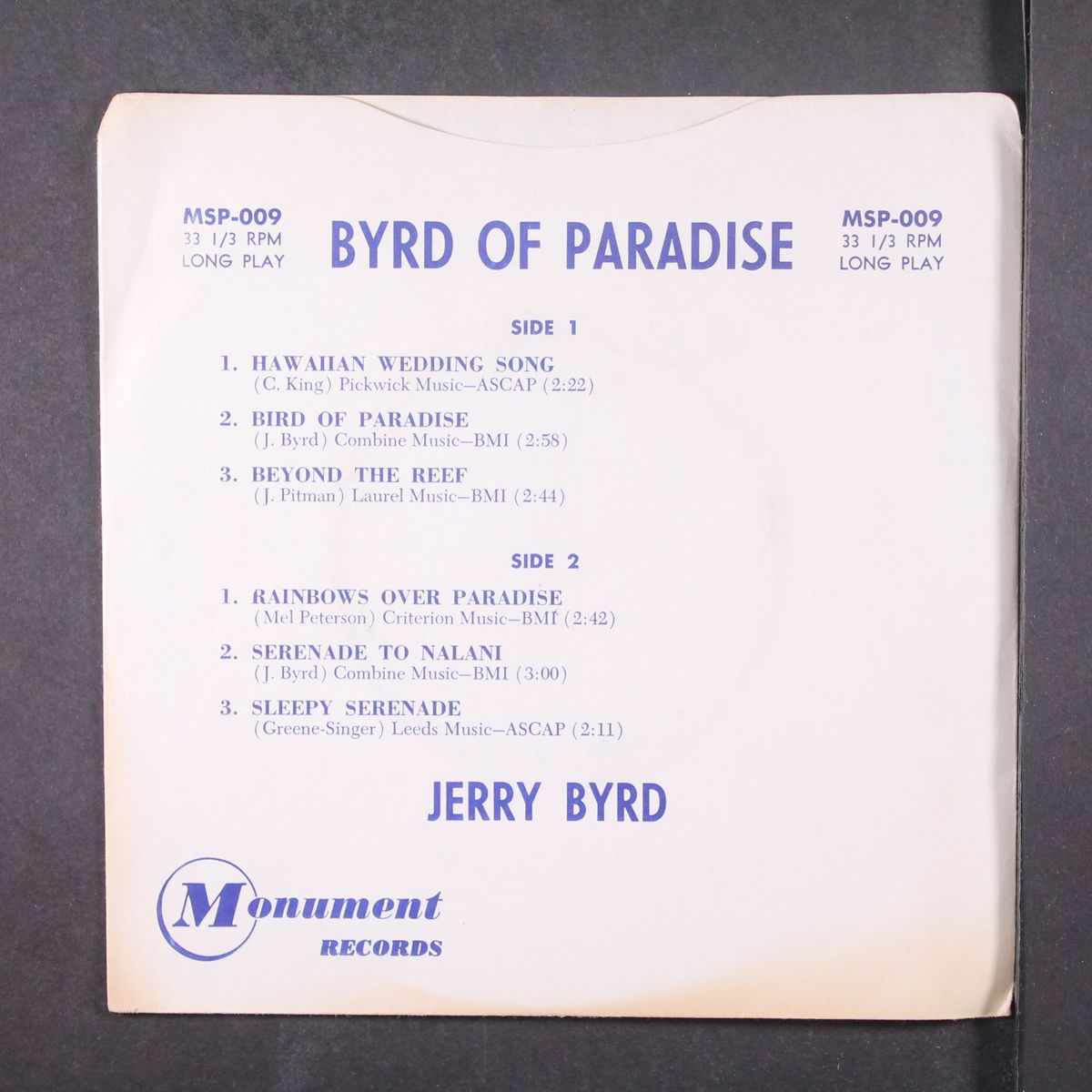 byrd of paradise by JERRY BYRD