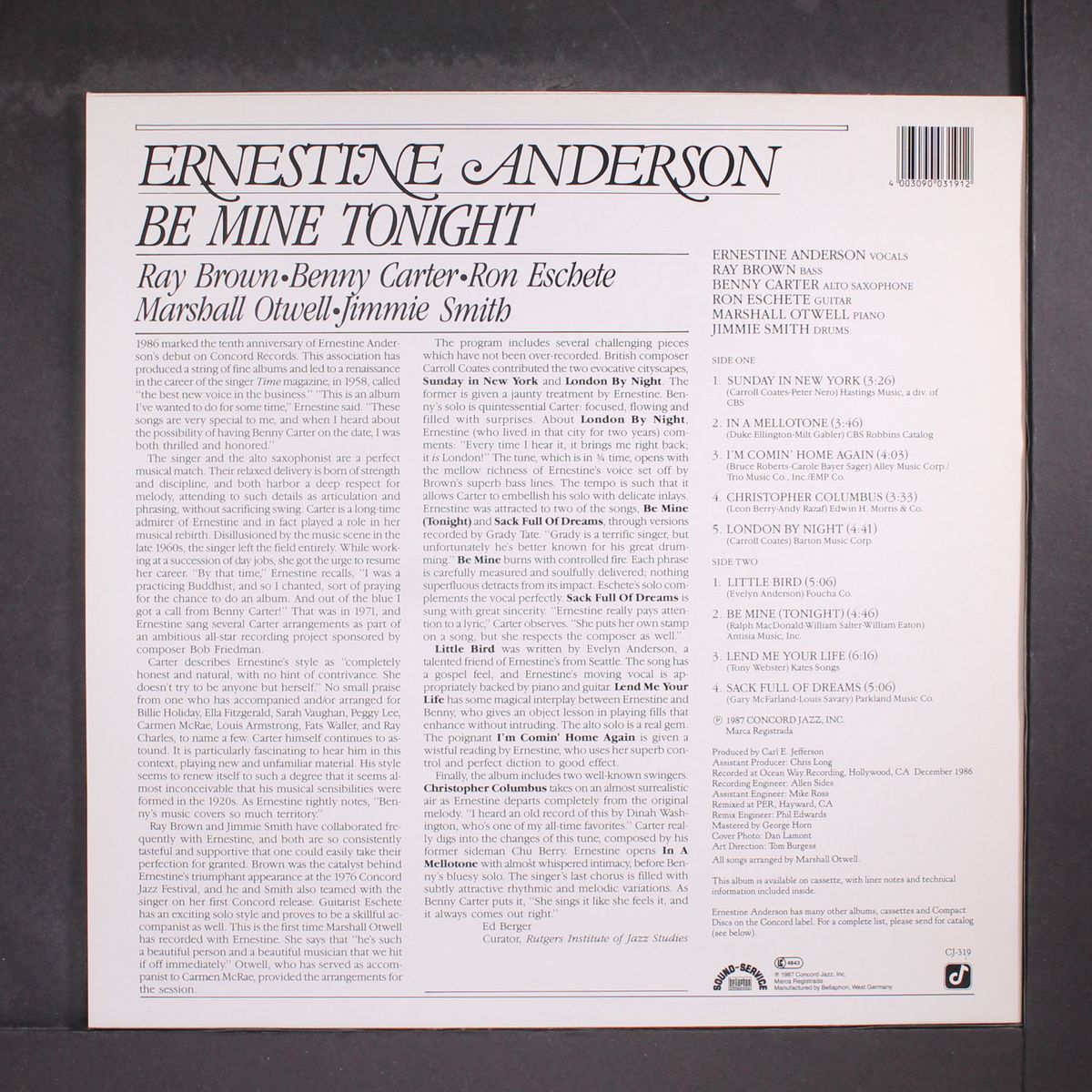 be mine tonight by ERNESTINE ANDERSON